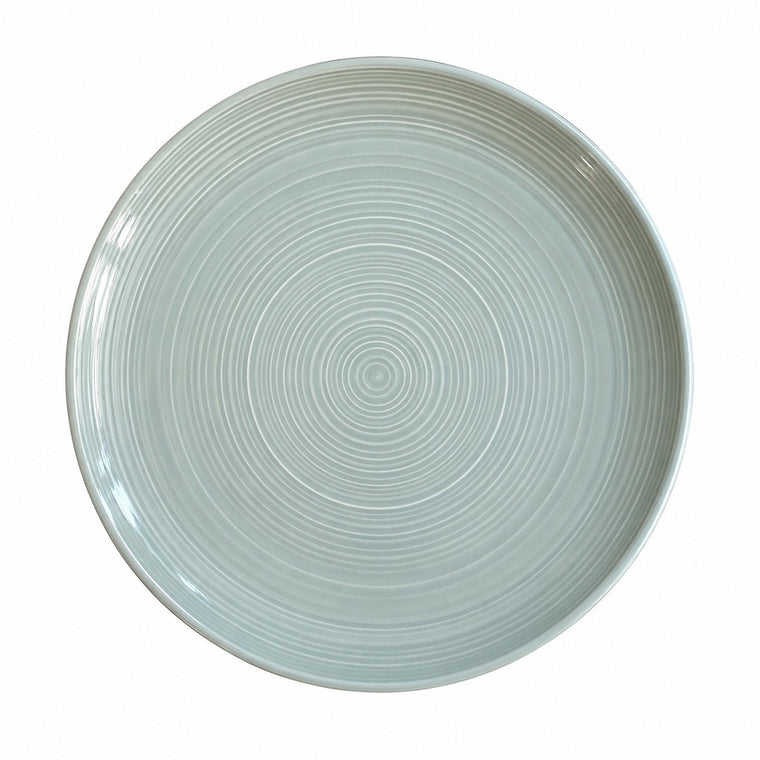 Ribbed Brown 10 Inch Plate, Ceramic Dinnerware, Textured Design - product view 2
