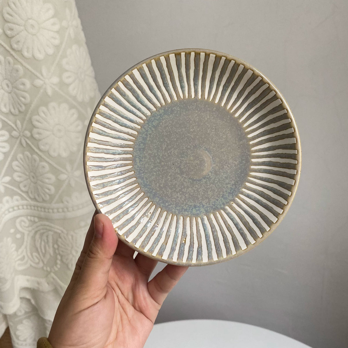 Relief Reactive Glaze Small Dish, Ceramic Decorative Plate - detail 1
