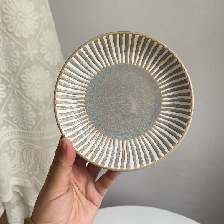 Relief Reactive Glaze Small Dish, Ceramic Decorative Plate - detail 1
