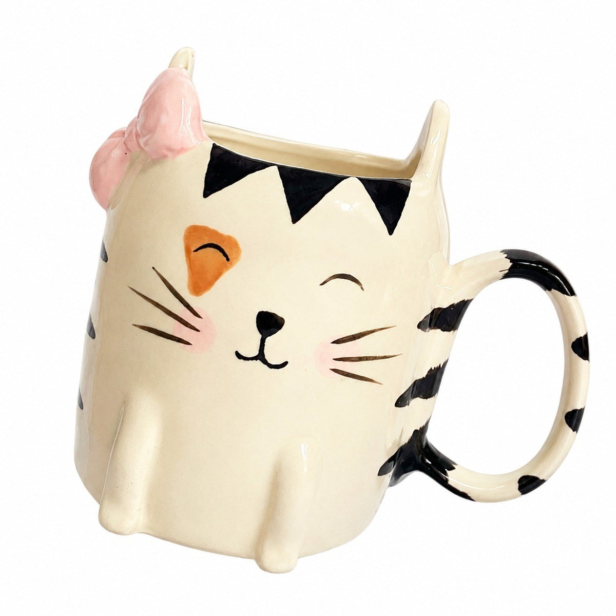 Bow Cat 480 ml Cup, Cute Cat Design, Durable Drinkware for Home & Office - product view 1