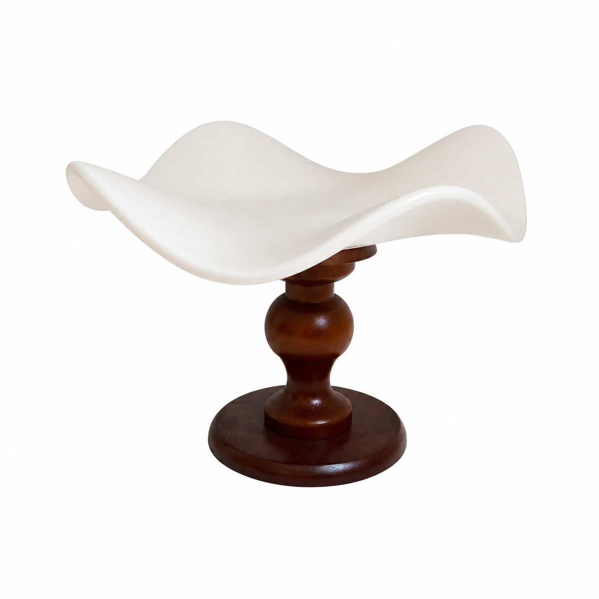 Wavy White Ceramic Plate, Modern Decorative Dinnerware - product view 2