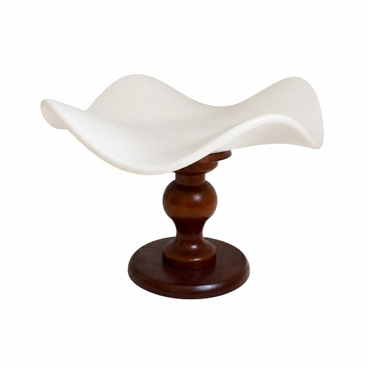 Wavy White Ceramic Plate, Modern Decorative Dinnerware - product view 2