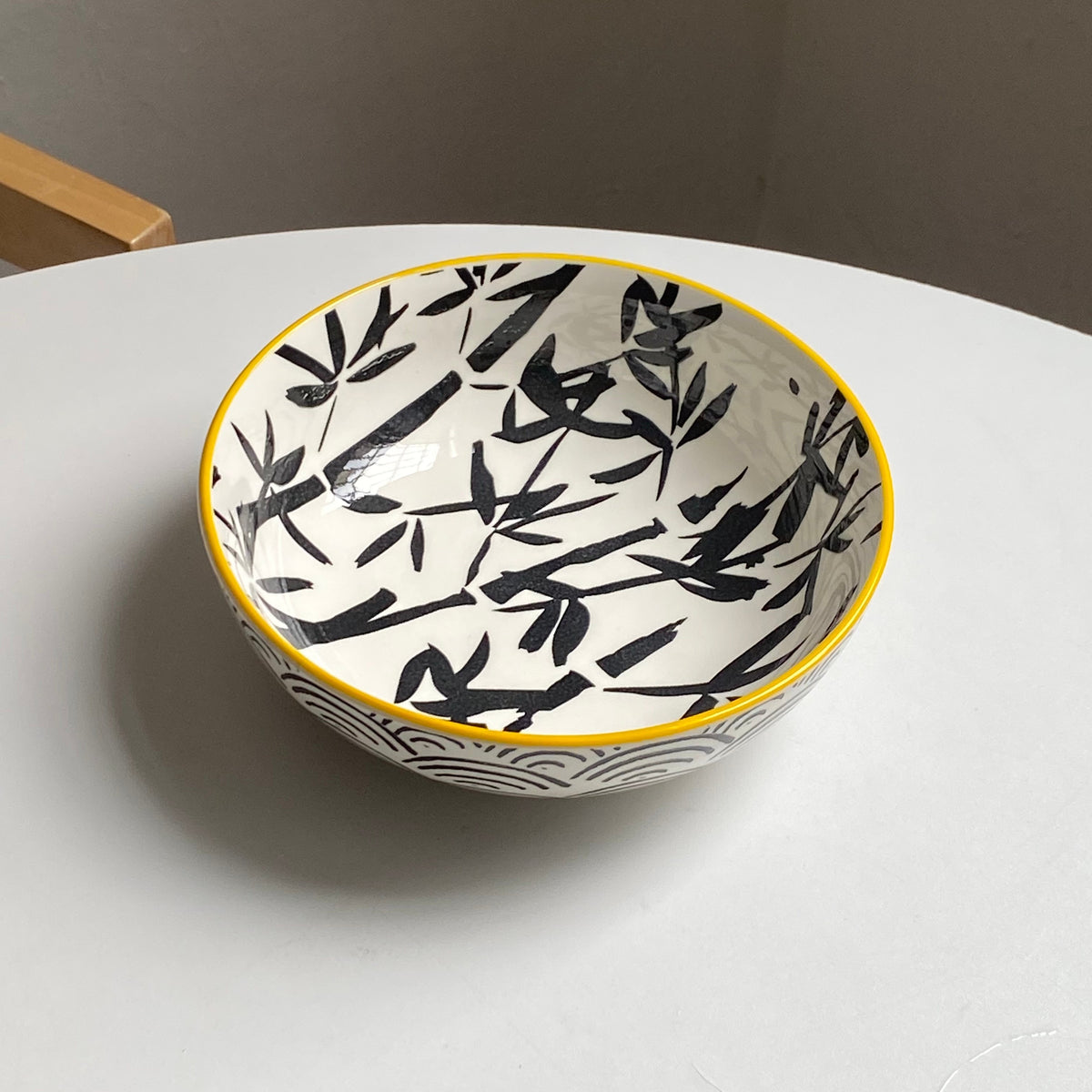 Ink Bamboo Soup Bowl, 18.5 x 6 cm, Ceramic - detail 1