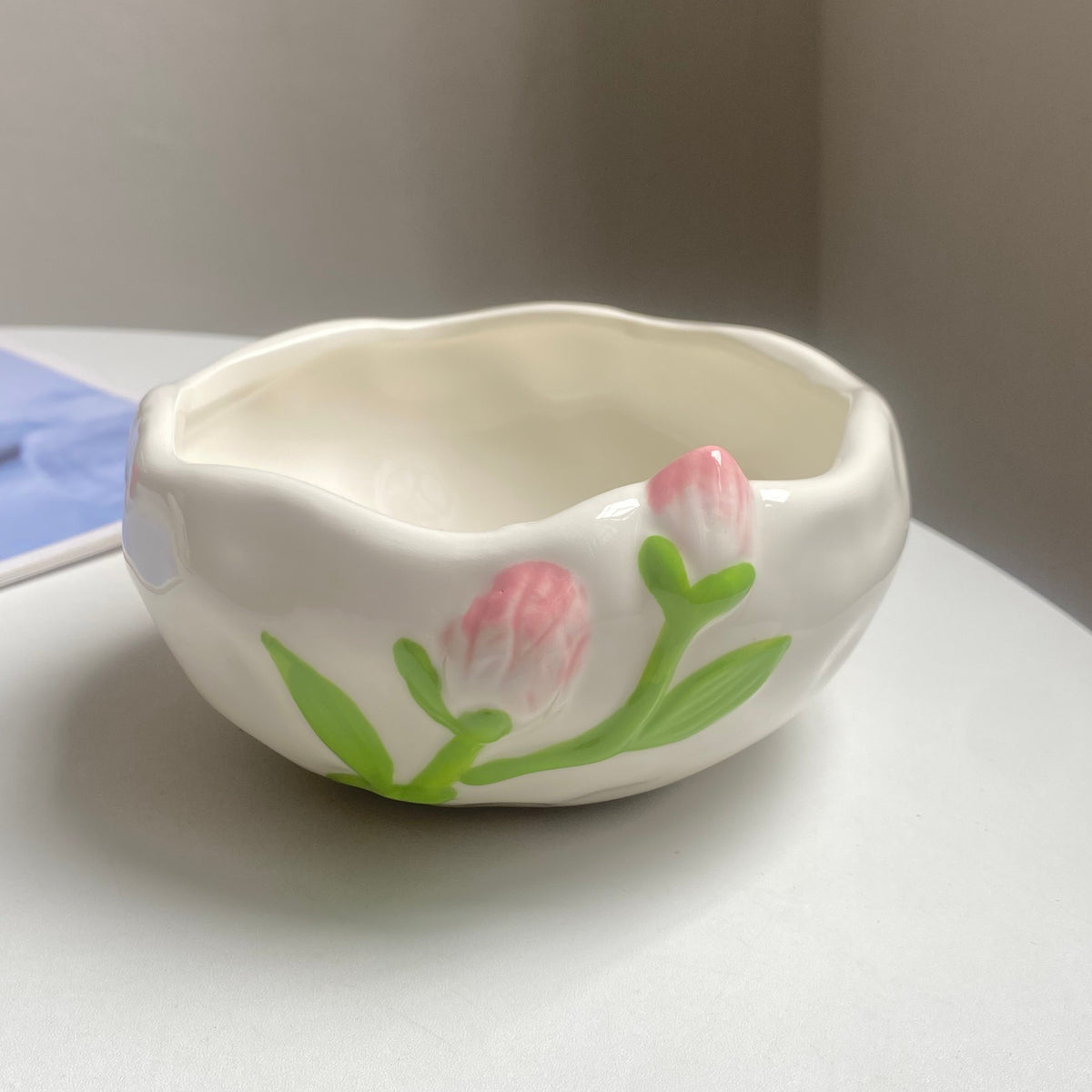 Tulip Bowl 14.5 x 7.5 cm, Ceramic Soup Salad Serving Dish - detail 1