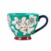 Ceramic Relief Handled Mug, Hand-Painted - product view 4