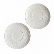 Relief Floral White Small Dish, Ceramic Decorative Plate - product view 3