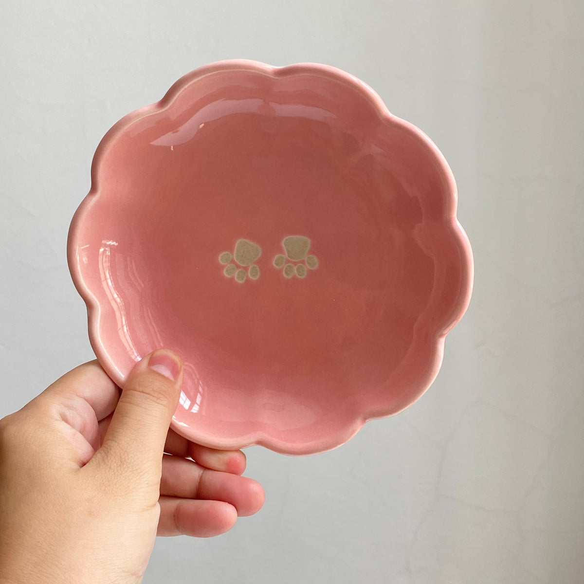 Cat Paw Pink Small Dish, 1 Piece, Cute Ceramic Plate - detail 1
