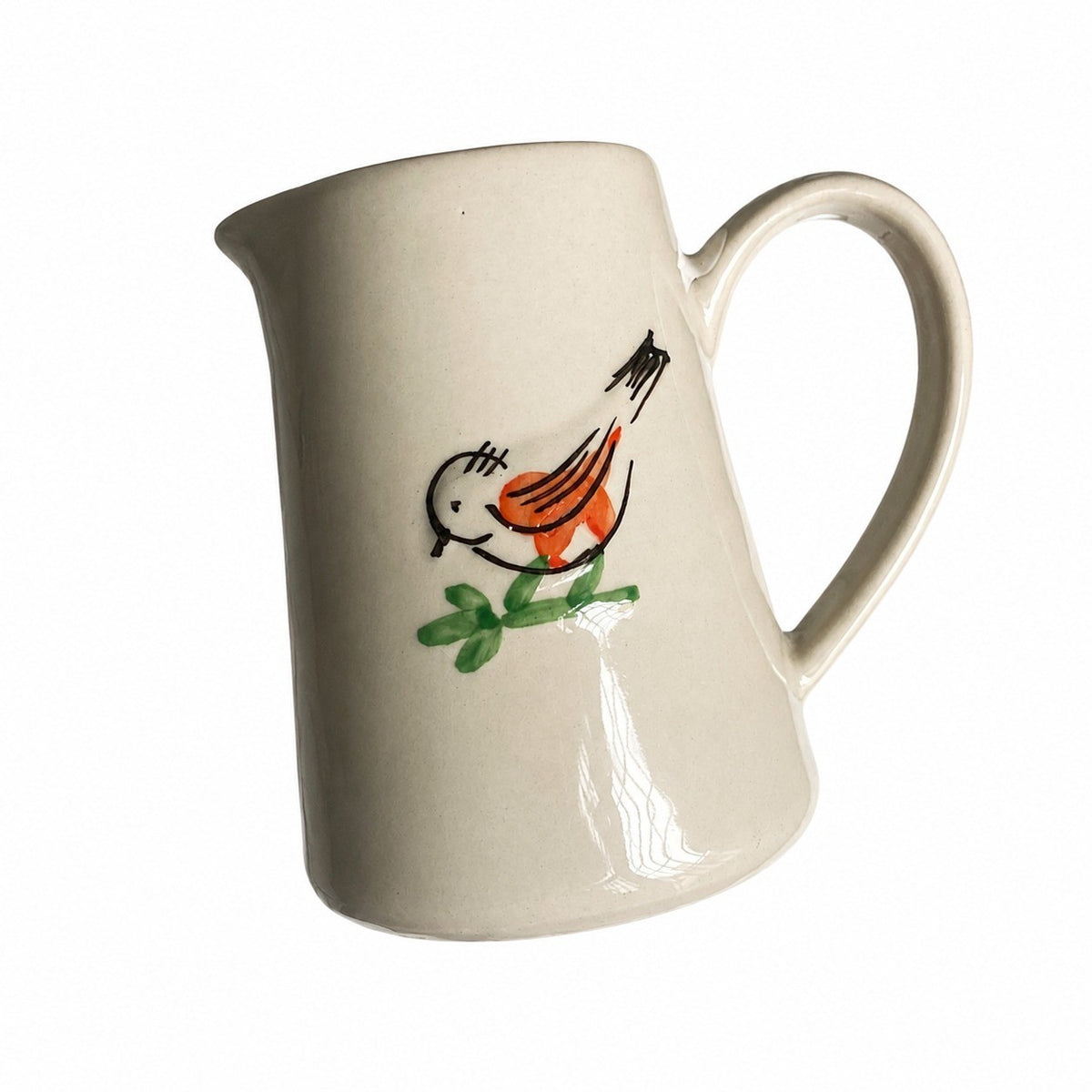 Long-Legged Bird Small Ceramic Creamer, Decorative Pitcher for Coffee & Tea - product view 8