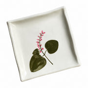 Small Square Ceramic Dish, Coral Vine Design, 11.6 x 1.3 cm - product view 1