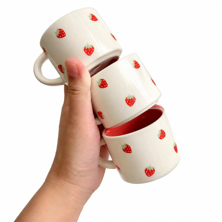 Small Strawberry Ceramic Cup, 100 ml - product view 1