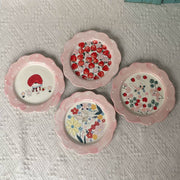 Ceramic Plate 20 x 2 cm, Gray Rabbit Floral Design, Decorative Dinnerware - detail 2