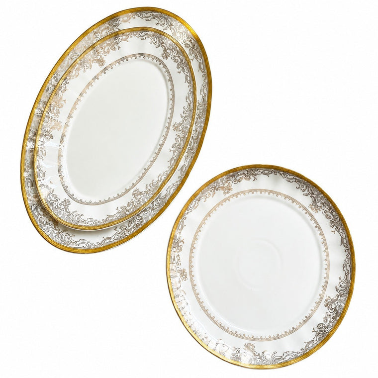 Ceramic Fish Platter, Palace Design, 11.5 Inch, 29 x 21 x 2.5 cm, Elegant Serveware - product view 1
