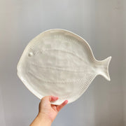 Large White Ceramic Fish Platter, 35 x 28 x 2 cm, Serving Dish - detail 1