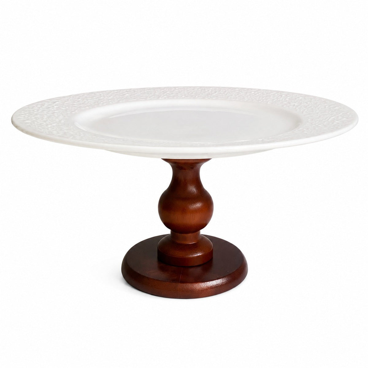 Ceramic Flat Plate, Irregular Embossed Wood-Foot Design, Decorative Storage - product view 1