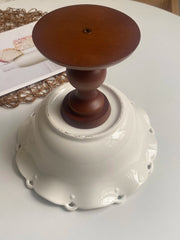 Ceramic Flat Plate, Irregular Embossed Wood-Foot Design, Decorative Storage - detail 3