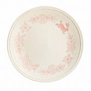 Ceramic Dinner Plate 10.5 Inch, Pink Rabbit Beaded Design, Decorative Kitchen Tableware - product view 1