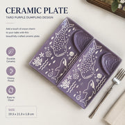 Ceramic Plate, Taro Purple Dumpling Design, 19.3 x 11.3 x 1.8 cm, Decorative Dinnerware - detail 2