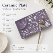 Ceramic Plate, Taro Purple Dumpling Design, 19.3 x 11.3 x 1.8 cm, Decorative Dinnerware - detail 3