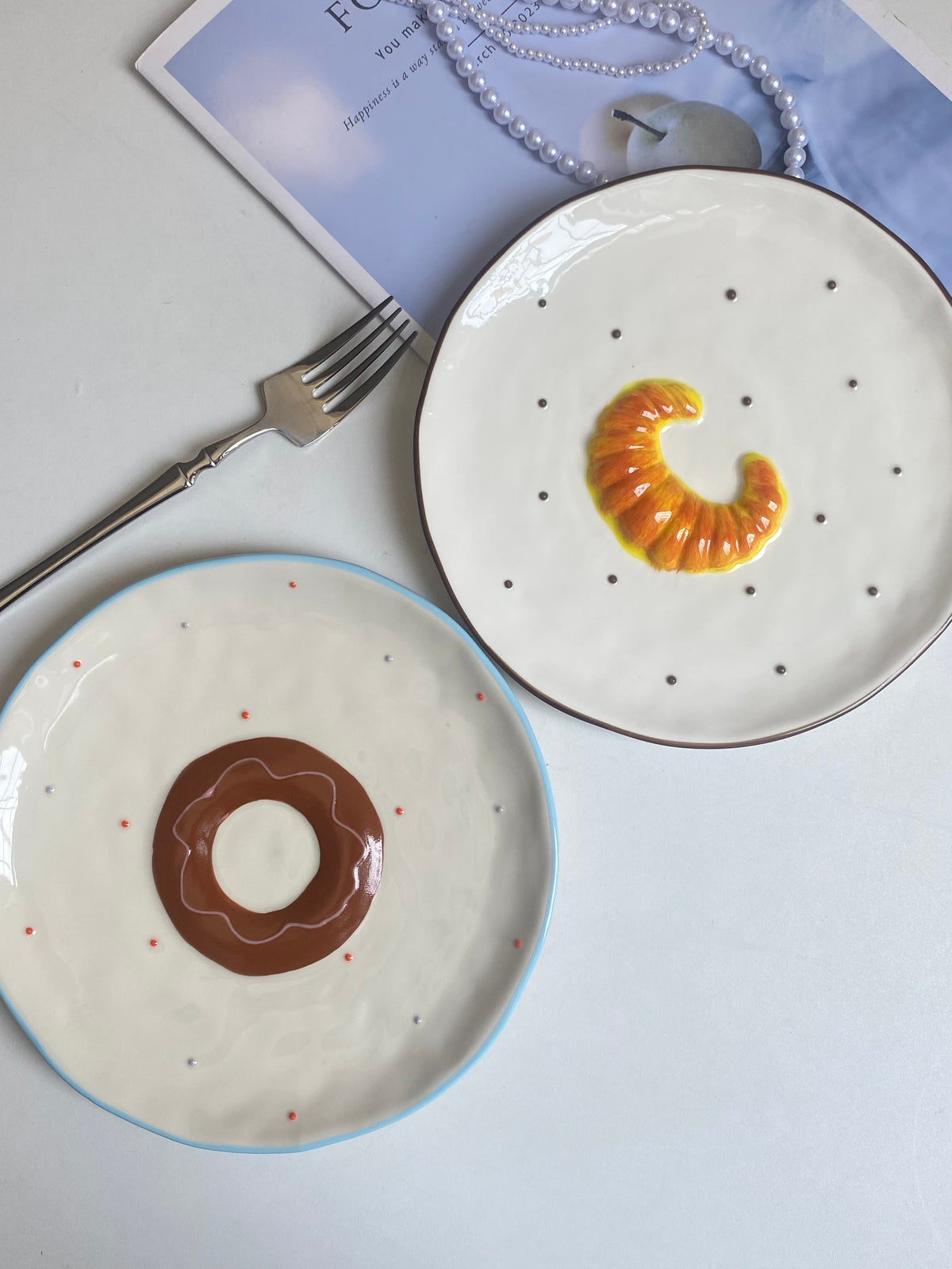 Donut Beaded Plate 20 x 1.6 cm, Decorative Dinnerware - detail 1