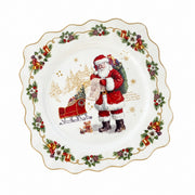 8 Inch Round Ceramic Plate, Cute Santa Design, 20 x 1.5 cm, Christmas Dinnerware - product view 2