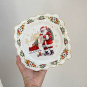 8 Inch Round Ceramic Plate, Cute Santa Design, 20 x 1.5 cm, Christmas Dinnerware - detail 1