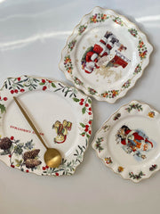 8 Inch Round Ceramic Plate, Cute Santa Design, 20 x 1.5 cm, Christmas Dinnerware - detail 3