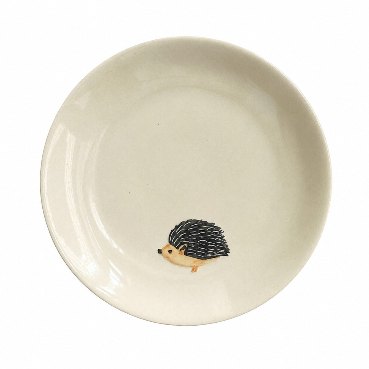 Ceramic Plate, 7 Inch, Little Hedgehog Design, 18 x 2 cm, Decorative Dinnerware - product view 1