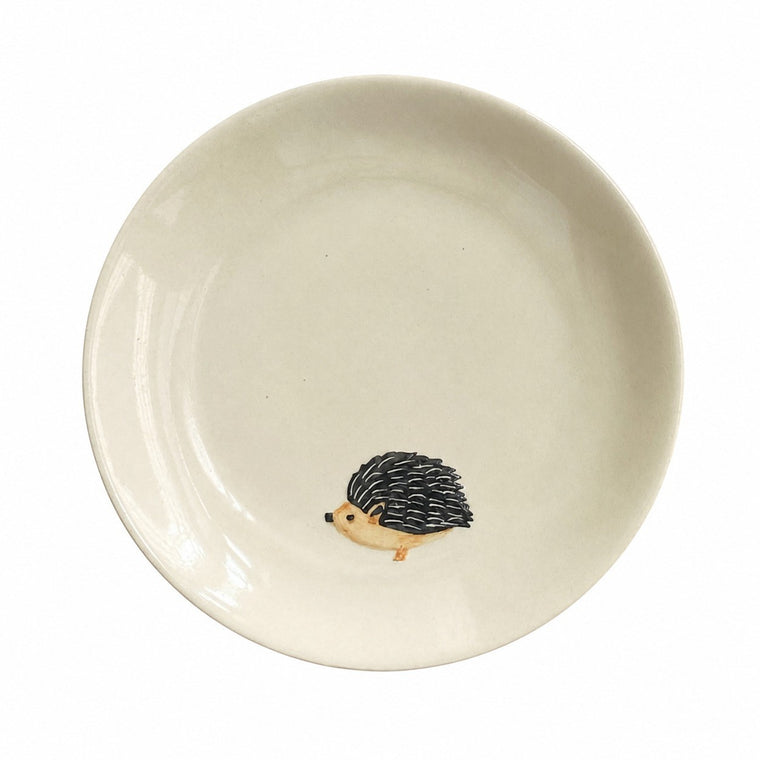 Ceramic Plate, 7 Inch, Little Hedgehog Design, 18 x 2 cm, Decorative Dinnerware - product view 1