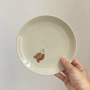 Ceramic Plate, 7 Inch, Little Hedgehog Design, 18 x 2 cm, Decorative Dinnerware - detail 1