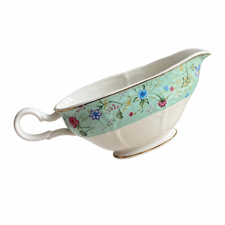 Ceramic Sauce Boat, Blue Floral, Serveware - product view 2