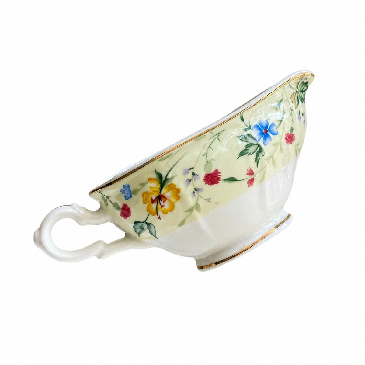 Ceramic Sauce Boat, Blue Floral, Serveware - product view 3