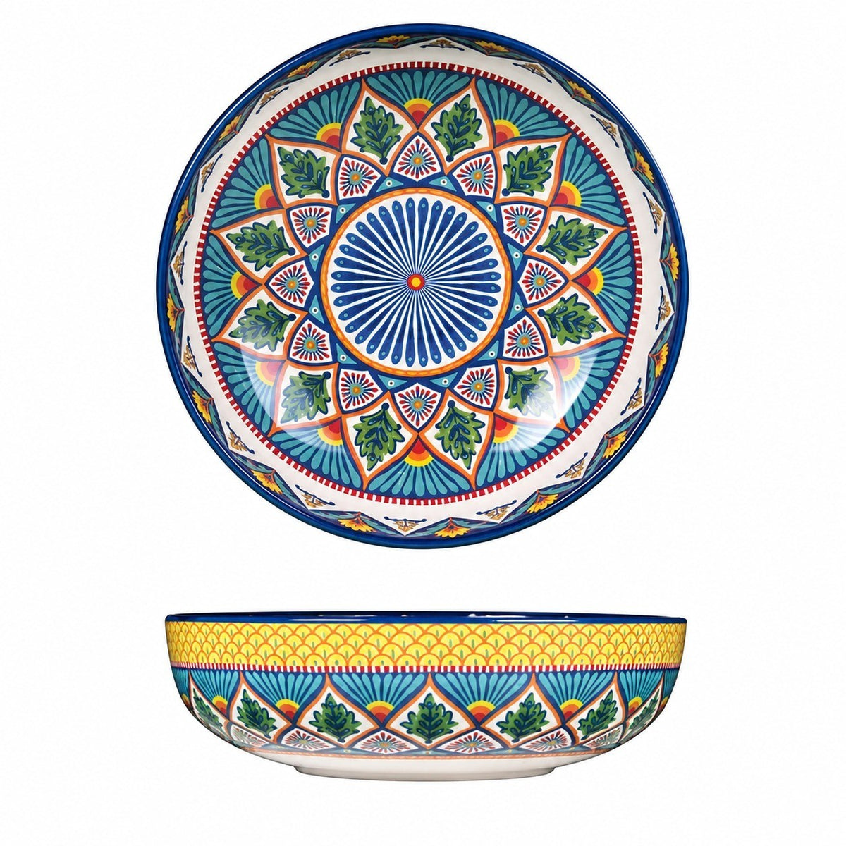 Large Floral Soup Basin, Fine Pottery Soup Bowl - product view 3