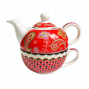 Ceramic Tea-for-One Set, 500ml Teapot & Cup - product view 2
