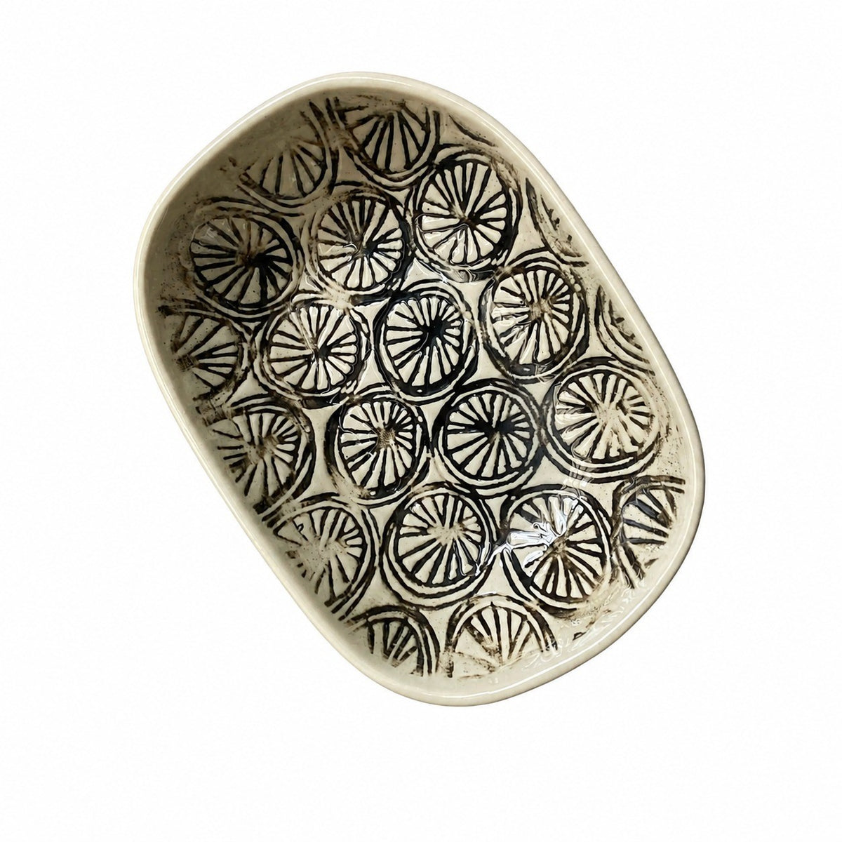Ceramic Small Dish, 4-Piece Pack, Black Leaf Design, Underglaze Decorative - product view 6