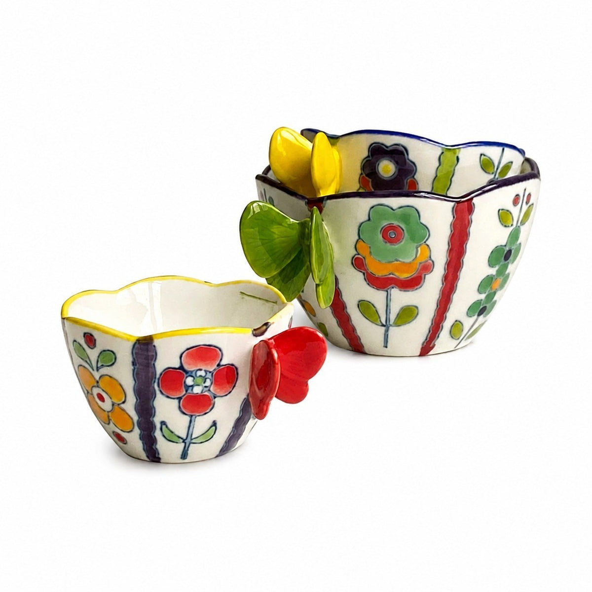 Large Green Butterfly Cup 200 ml, Ceramic Cup, Drinkware - product view 3