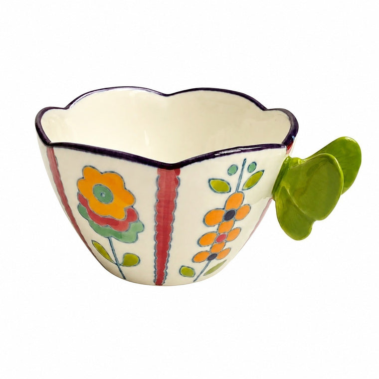 Large Green Butterfly Cup 200 ml, Ceramic Cup, Drinkware - product view 1