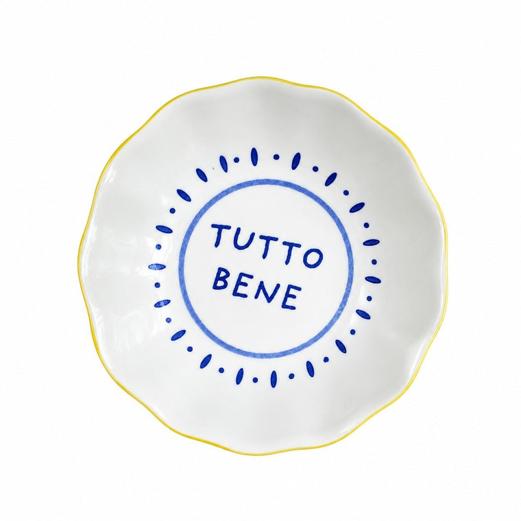5.75" Ceramic Small Dish, Underglaze Decorative Plate - product view 2
