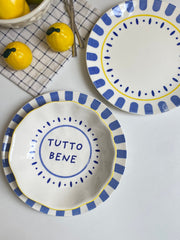 5.75" Ceramic Small Dish, Underglaze Decorative Plate - detail 2