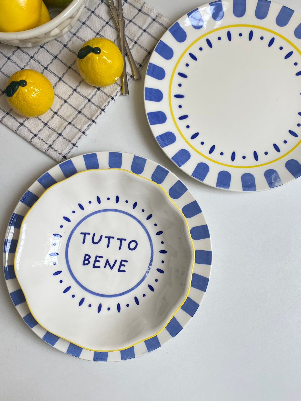 5.75" Ceramic Small Dish, Underglaze Decorative Plate - detail 2