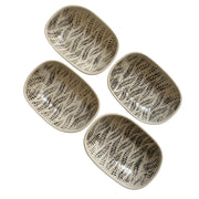 Ceramic Small Dish, 4-Piece Pack, Black Leaf Design, Underglaze Decorative - product view 1