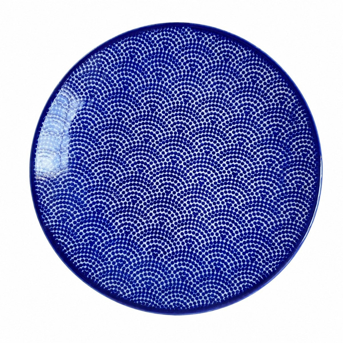 Blue Floral Rose Pattern Ceramic Plate, Decorative Dinnerware - product view 2
