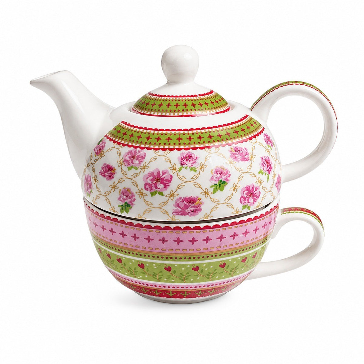 Ceramic Tea-for-One Set, 500ml Teapot & Cup - product view 3