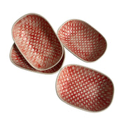 Ceramic Small Dish, 4-Piece Pack, Black Leaf Design, Underglaze Decorative - product view 2