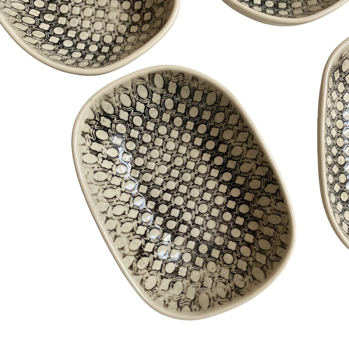 Ceramic Small Dish, 4-Piece Pack, Black Leaf Design, Underglaze Decorative - product view 10