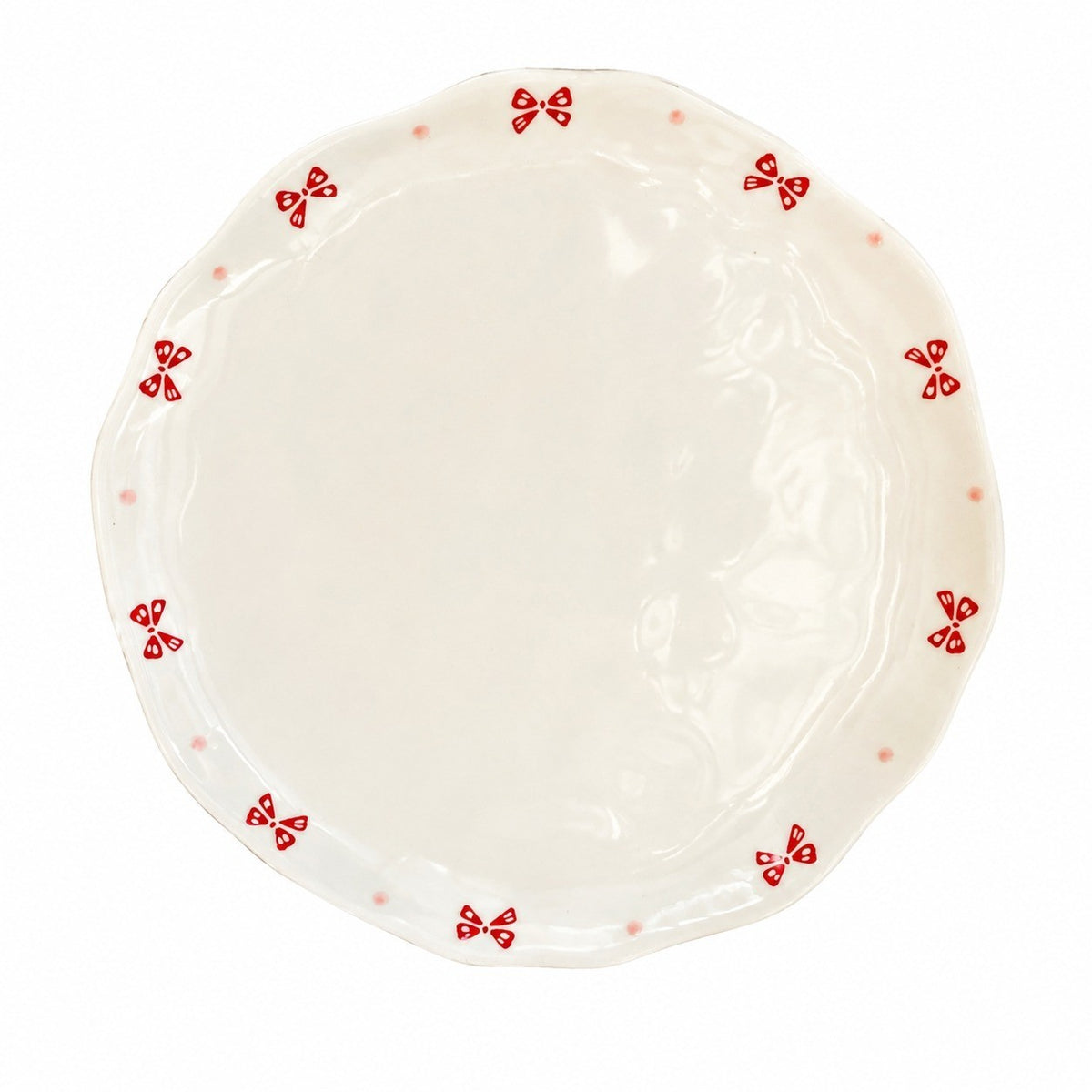 Ceramic Plate, Purple Tulip Design, 8 Inch, Decorative Dinnerware - product view 3