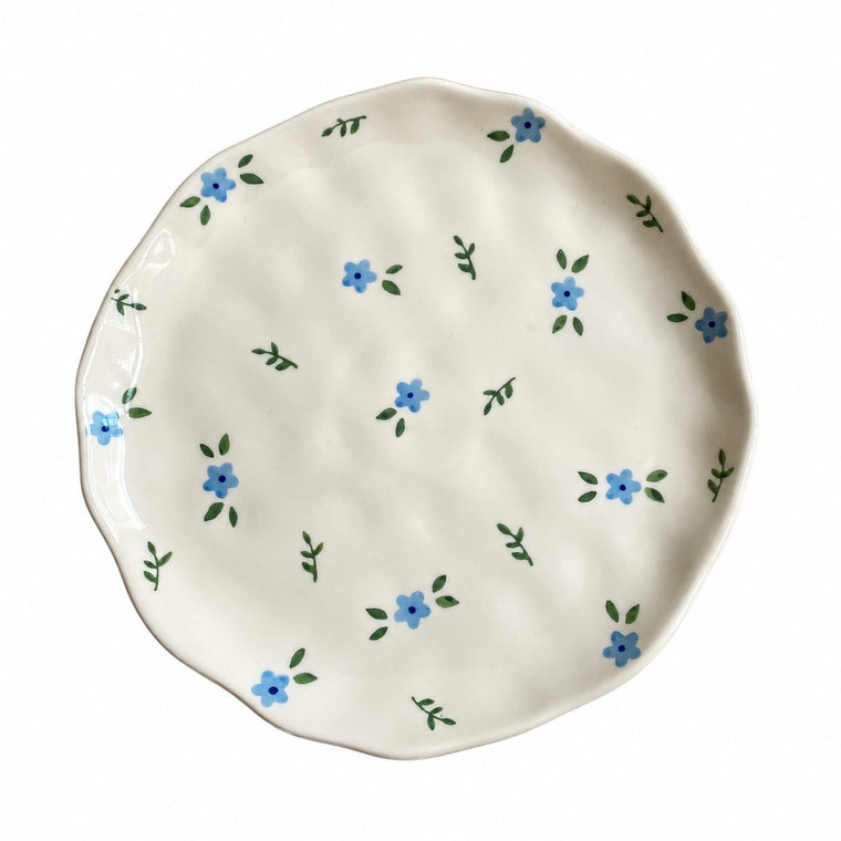 Ceramic Plate, Purple Tulip Design, 8 Inch, Decorative Dinnerware - product view 2