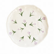 Ceramic Plate, Purple Tulip Design, 8 Inch, Decorative Dinnerware - product view 1