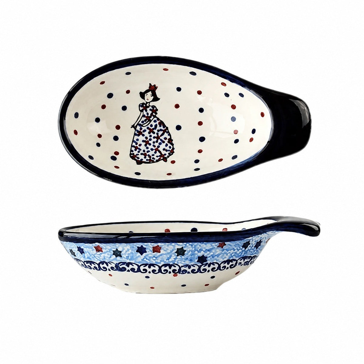 Mini Fish-Shaped Ceramic Dipping Dish, Hand-Painted - product view 3