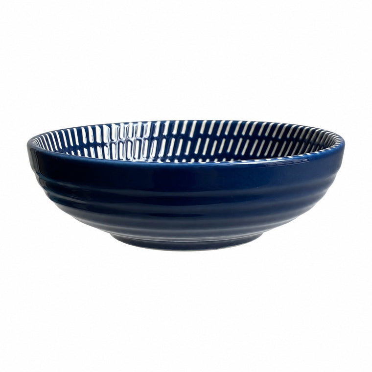 Relief Blue 2 Pieces Shallow Bowl, Serving Dish - product view 2