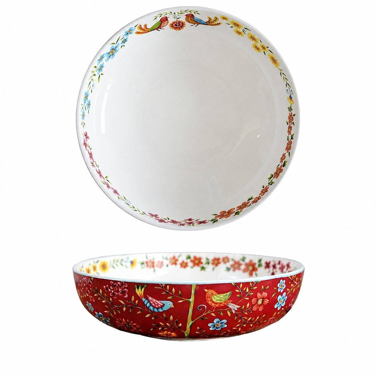 Large Floral Soup Basin, Fine Pottery Soup Bowl - product view 1